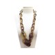 COLLIER HERMES SAUTOIR EN CORNE DE BUFFLE T 80 MARRON BROWN HORN NECKLACE