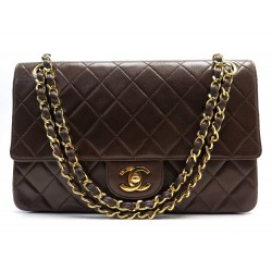 VINTAGE SAC A MAIN CHANEL CLASSIQUE TIMELESS M CUIR MATELASSE MARRON BAG 8250€