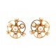 VINTAGE BOUCLES D'OREILLES CHANEL EN METAL DORE & PERLES GOLDEN EARRINGS