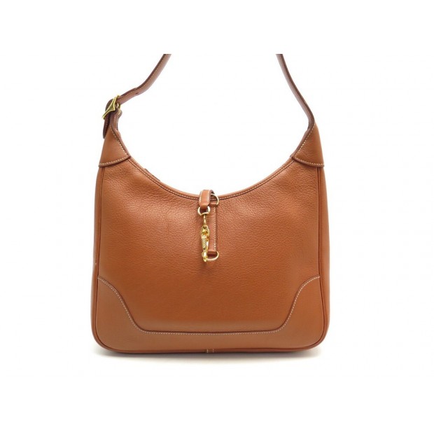 SAC A MAIN HERMES TRIM 31 EN CUIR GRAINE GOLD CAMEL LEATHER HAND BAG PURSE 4200€