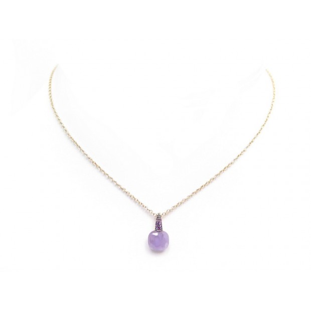 COLLIER POMELLATO PENDENTIF NUDO AMETHYSTE GELE OR JAUNE 18K NECKLACE 2000€