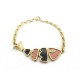 VINTAGE BRACELET VAN CLEEF & ARPELS POISSON EN CORAIL ONYX OR JAUNE 18K DIAMANT