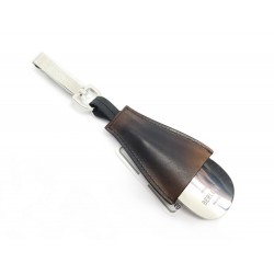 NEUF PORTE CLES BERLUTI SHOEHORN CHAUSSE PIED KR044 CUIR MARRON KEY RING 370€
