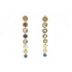 NEUF BOUCLES D'OREILLES CHANEL LETTRES PENDANTES DORE LAPIS LAZULI NEW EARRINGS