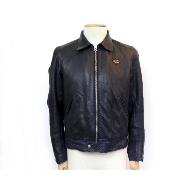 VINTAGE BLOUSON D LEWIS LEATHER LTD AVIAKIT 48 M CUIR BLEU MARINE FLYING JACKET