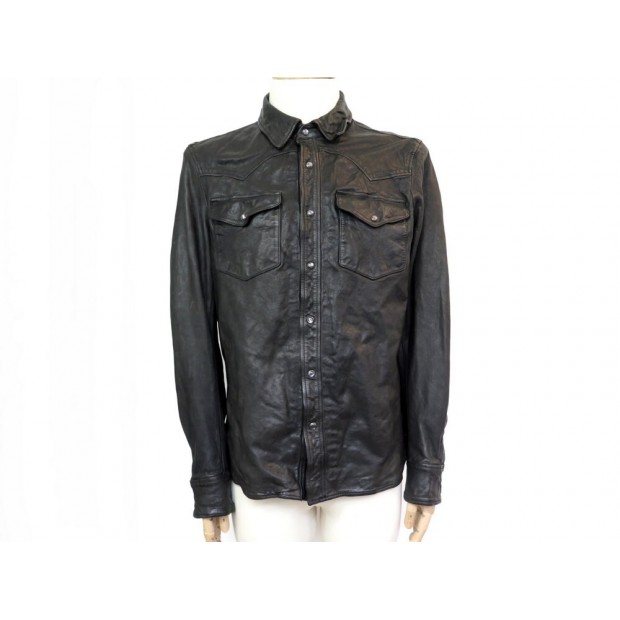 VESTE RALPH LAUREN POLO BLOUSON 48 M CUIR NOIR BLACK LEATHER JACKET COAT 1700€