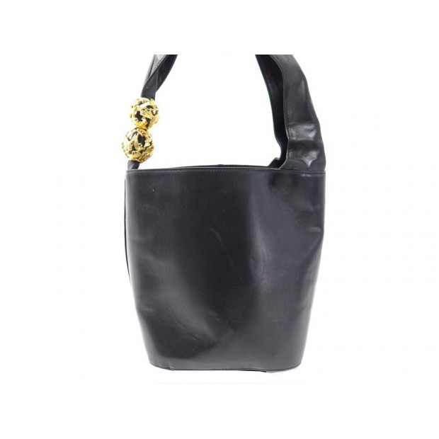 VINTAGE SAC A MAIN SALVATORE FERAGAMO HOBO EPAULE CUIR NOIR HAND BAG PURSE 1490€