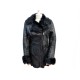 MANTEAU VENTCOUVERT ESTELLE FEMME 40 M EN AGNEAU TOSCANE RETOURNE NOIR COAT 890€