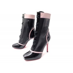 NEUF CHAUSSURES CHRISTIAN LOUBOUTIN JS STYLE 37 BOTTINES EN CUIR NOIR BOOTS 845€