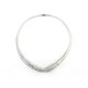 COLLIER JONC 41 CM EN OR BLANC 18K 55 GR SERTI 136 DIAMANTS 3.4 CT GOLD NECKLACE