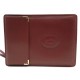 VINTAGE NEUF SACOCHE MUST DE CARTIER POCHETTE EN CUIR BORDEAUX POUCH 1180€