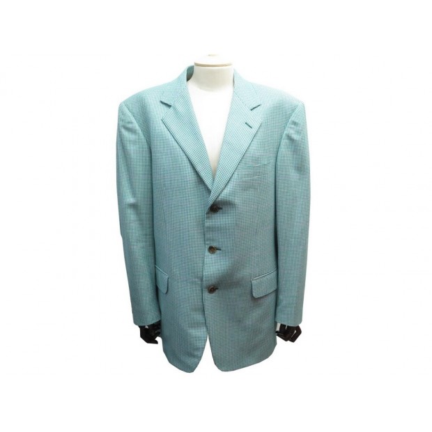 NEUF VESTE HERMES G115 L 50 EN CACHEMIRE BLEU HOUSSE CASHMERE JACKET VEST 2500€