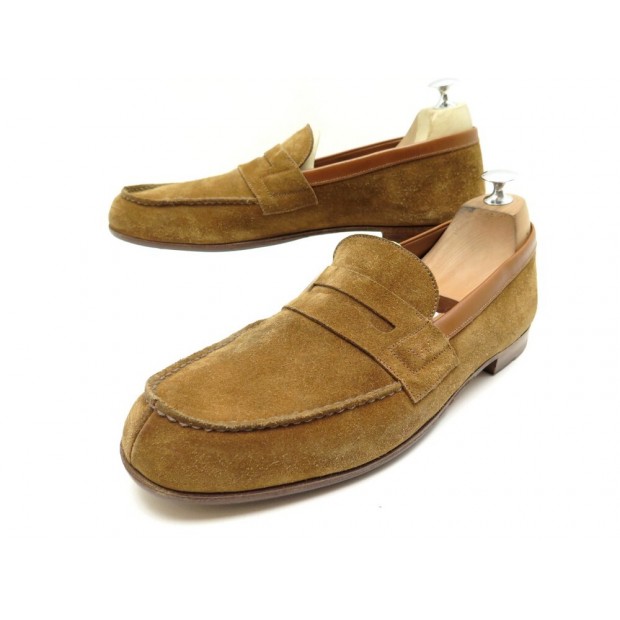 CHAUSSURES JM WESTON MOCASSINS LE MOC 281 10C 44 CUIR DAIM MARRON SHOES 570€