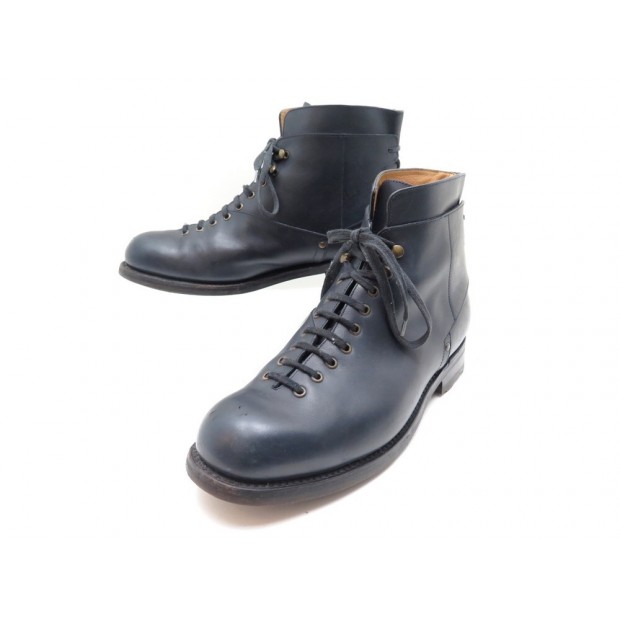 CHAUSSURES JM WESTON BOTTINES COUNTRY GENTS 132 9.5D 43.5 CUIR BLEU SHOES 890€