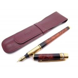 STYLO PLUME MUST DE CARTIER TRINITY EN LAQUE MARBREE + ETUI CUIR BOITE PEN 700€