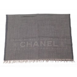 ETOLE CHANEL LOGO CC 31 RUE CAMBON CACHEMIRE & LAINE MARRON ECHARPE SCARF 720€