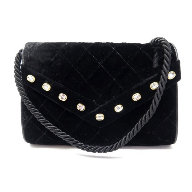 sac a main chanel strass velours matelasse