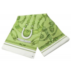 NEUF ECHARPE HERMES FOULARD GAUCHO LATHAM EN SOIE VERT NEW SILK SCARF 470€