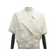 HAUT CHANEL BLOUSE BOUTON COCO M 40 EN SOIE & LIN BEIGE CHEMISE SILK SHIRT 1600€