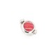 BAGUE HERMES TAILLE 50 ACIER PALLADIE ARGENTE & LAQUE MARBREE ROSE SILVER RING