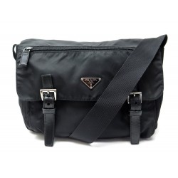 SAC A MAIN PRADA VELA BT6671 BESACE BANDOULIERE TOILE NOIR MESSENGER BAG 985€