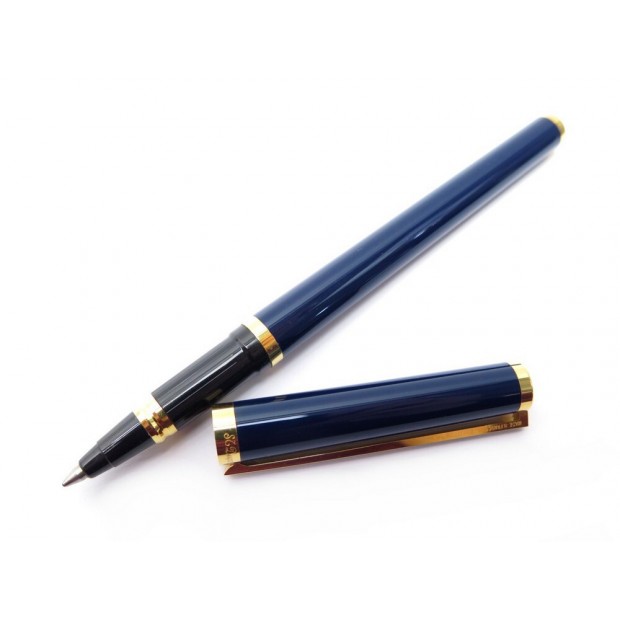 NEUF STYLO BILLE ST DUPONT ROLLER LAQUE BLEUE NUIT NEW DARK BLUE BALLPOINT PEN