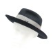 NEUF CHAPEAU MAISON MICHEL EN FEUTRE NOIR BANDE GRISE NEW BLACK FELT HAT 510€