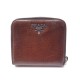 PORTEFEUILLE PRADA ZIPPE EN CUIR GRAINE MARRON PORTE MONNAIE LEATHER WALLET 580€