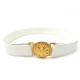 CEINTURE CHRISTIAN DIOR BOUCLE ETOILE ROSE DES VENTS T70 EN CUIR BLANC BELT 630€