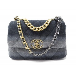 NEUF SAC A MAIN CHANEL 19 LAINE TIE & DYE GRIS BANDOULIERE + BOITE WOOL HAND BAG