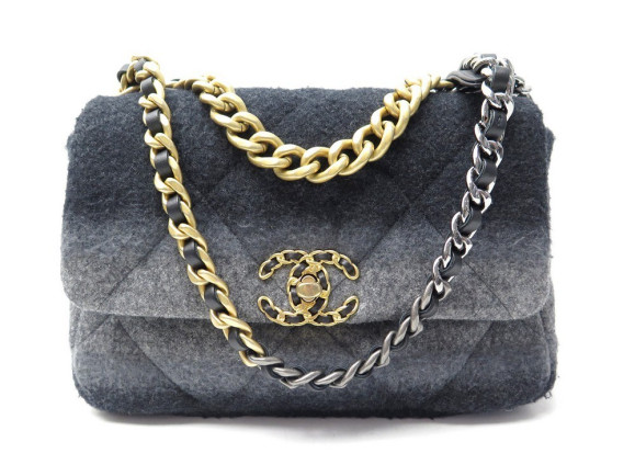 sac a main chanel 19 laine tie dye gris