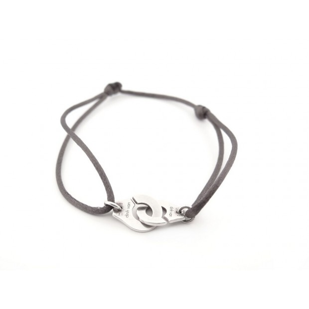 BRACELET DINH VAN MENOTTES R12 341103 ARGENT 925 CORDON ANTHRACITE SILVER 300€