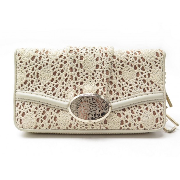 PORTEFEUILLE LANCEL BRIGITTE BARDOT BB A06177 TOILE CROCHET BEIGE COMPAGNON 295€