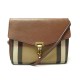 SAC A MAIN BURBERRY BANDOULIERE CUIR & TOILE TARTAN CHECK MARRON HAND BAG 850€