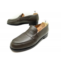 CHAUSSURES JM WESTON MOCASSINS 180 9.5C 43.5 EN CUIR MARRON LEATHER SHOES 695€