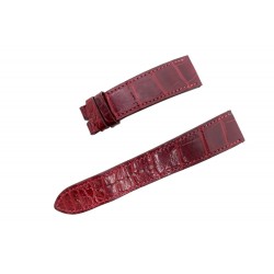 BRACELET MONTRE HERMES CAPE COD ARCEAU H SIMPLE TOUR CUIR CROCODILE ROUGE 350€