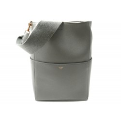 NEUF SAC A MAIN CELINE SEAU SANGLE CABAS EN CUIR GRAINE GRIS NEW HAND BAG 1850€