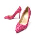 CHAUSSURES CHRISTIAN LOUBOUTIN ESCARPINS PIGALLE SPIKE 37.5 CUIR ROSE SHOES 895€