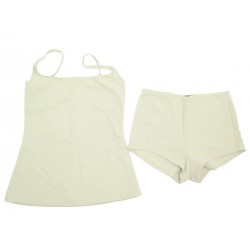 NEUF MAILLOT DE BAIN HERMES 2 PIECES T38 M BEIGE NYLON NEW SWIMSUIT 350€