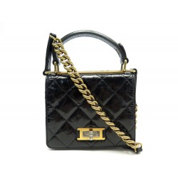 NEUF SAC A MAIN CHANEL MINI 2.55 FERMOIR MADEMOiSELLE CUIR VERNI HAND BAG 3800€