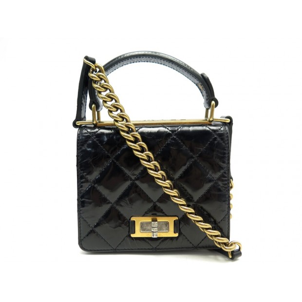 NEUF SAC A MAIN CHANEL MINI 2.55 FERMOIR MADEMOiSELLE CUIR VERNI HAND BAG 3800€