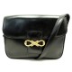 VINTAGE SAC A MAIN CELINE FERMOIR NOEUD EN CUIR NOIR BLACK LEATHER HAND BAG