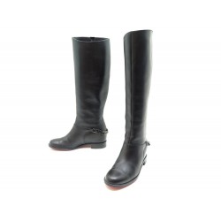 CHAUSSURES CHRISTIAN LOUBOUTIN BOTTES CATE 35.5 EN CUIR NOIR BOOTS SHOES 1495€