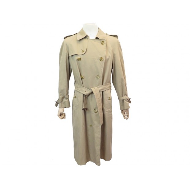 VINTAGE MANTEAU BURBERRYS IMPERMEABLE TRENCH M 48 EN COTON BEIGE COAT 1550€