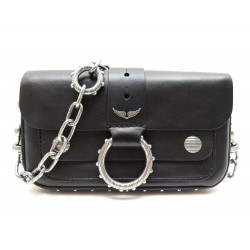 NEUF SAC A MAIN ZADIG & VOLTAIRE KATE WALLET BANDOULIERE CUIR NOIR HAND BAG 320€