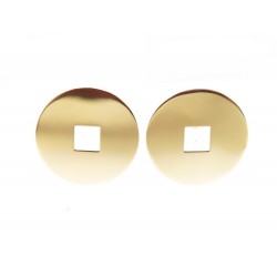 BOUCLES D'OREILLES DINH VAN PI SQUARE 28MM EN OR JAUNE 18K 9.8GR GOLD EARRINGS