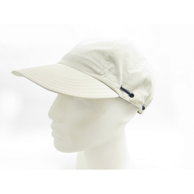 NEUF CASQUETTE HERMES VINCE TOILOVENT T55 EN TOILE CRAIE ET BLEU MARINE HAT 310€