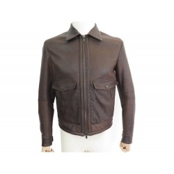 MANTEAU AJMONE BLOUSON AVIATEUR EN CUIR MARRON 48 M VESTE LEATHER COAT 2180€