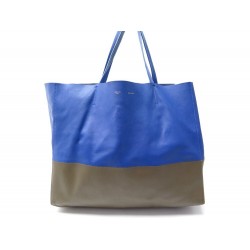 SAC A MAIN CELINE CABAS HORIZONTAL EN CUIR BICOLORE BLEU MARRON HAND BAG 1315€