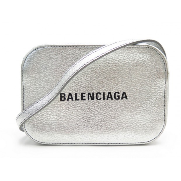 SAC A MAIN BALENCIAGA EVERYDAY XS 552372 BANDOULIERE CUIR ARGENTE HAND BAG 795€